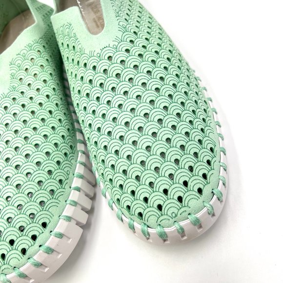 Ilse Jacobsen Hornbaek Tulip 139 Mint Green Perforated Slip On Sneakers Shoes 41 - Picture 5 of 14